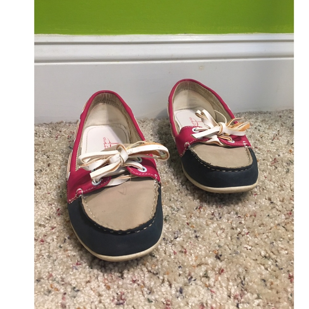Bluefin, navy, pink and tan shoes